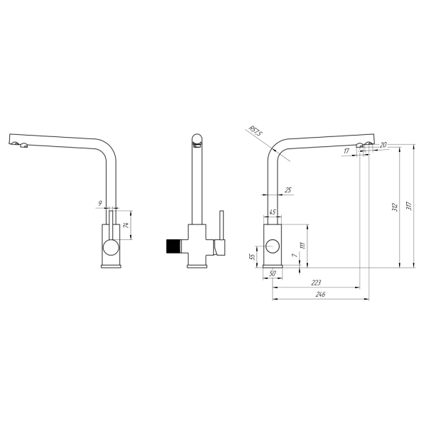 Смеситель для кухонной мойки PAINI Primavera PRCR6433VEB90 фото 7
