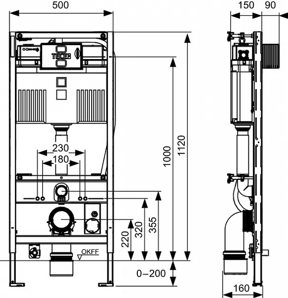 Инсталляция для унитаза TECE Profil 9300344 фото 2
