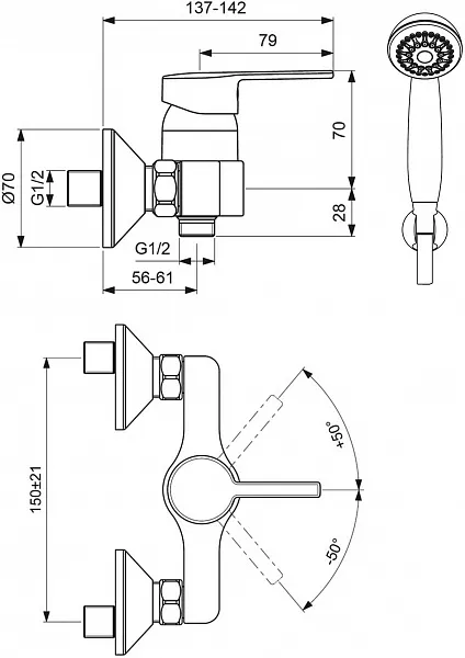 Смеситель Vidima Logik BA278AA для душа фото 2