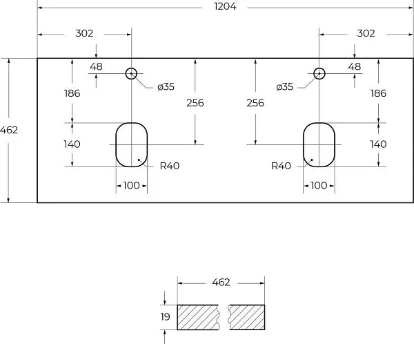 Столешница BelBagno Ek 120 EK-120-2-BL фото 5