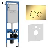 Система инсталляции Iberica Blanca Inox-O IB.001M.816 с клавишей смыва золото глянцевой и шумоизоляцией фото 1