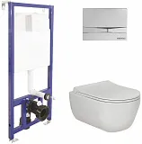 Унитаз безободковый с инсталляцией и кнопкой смыва Berges Wasserhaus Novum F3 047253 фото 1