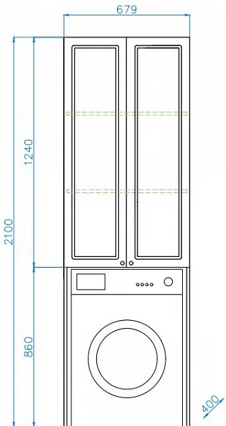 Шкаф-пенал Style Line Эко 68x210 АА00-000060 фото 4