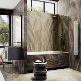 Шторка для ванны MaybahGlass 80x140 MGV-70-5ш профиль хром стекло бронза фото 2