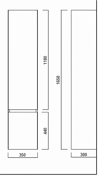 Шкаф-пенал Kerama Marazzi Cubo 35x165 CU.165lh\MAL левый фото 3