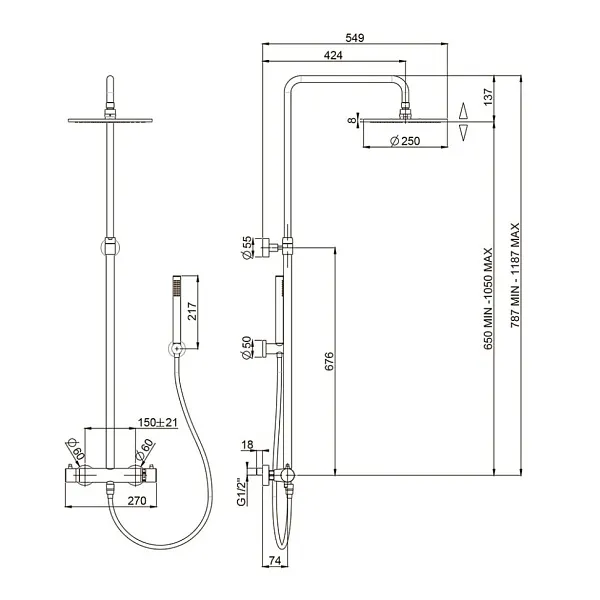Душевая стойка PAINI Cox 78PZ689TH фото 10