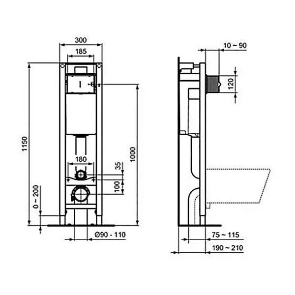 Система инсталляции Ideal Standard Prosys E233267 для унитазов фото 2