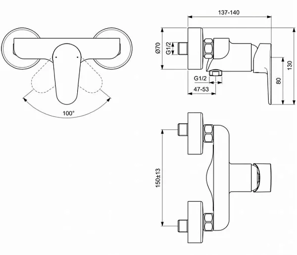 Смеситель Ideal Standard Cerafine BC499XG для душа фото 2