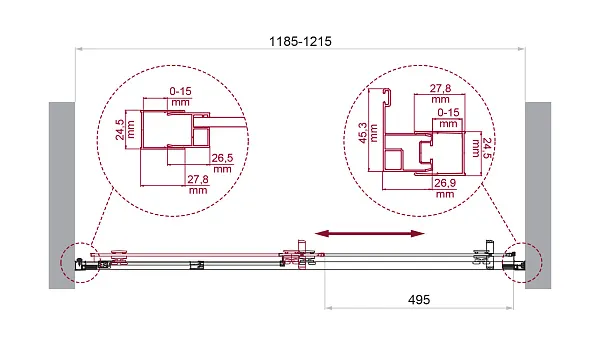 Душевая дверь BelBagno LUCE LUCE-BF-1-120-C-Cr фото 6