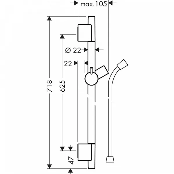 Душевая штанга Hansgrohe Unica 28632700 фото 2