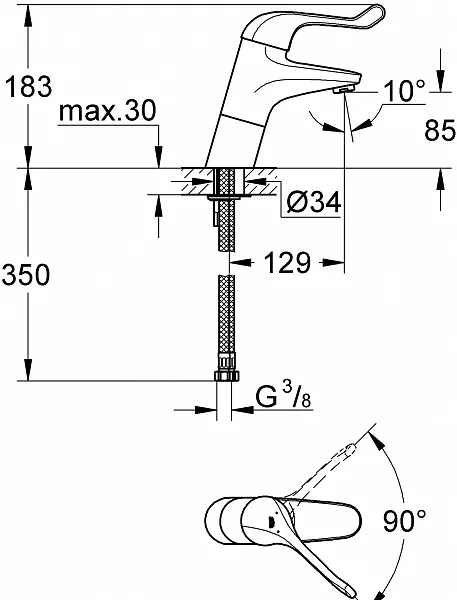 Смеситель Grohe Euroeco Special 32790000 для раковины фото 2