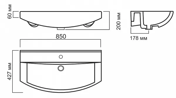 Раковина Sanita luxe Best 85 см 4630032684136 фото 5