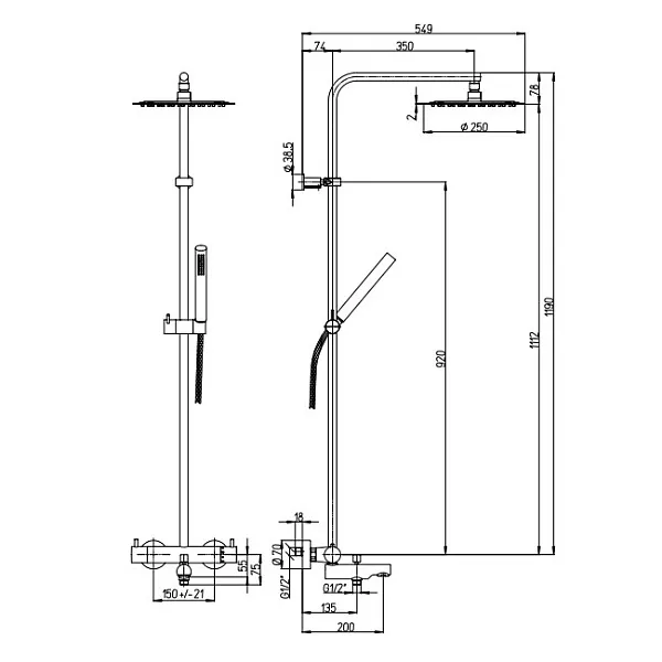 Душевая стойка PAINI Cox 78CR687TH фото 4