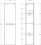 Шкаф-пенал BelBagno Etna 40x150 ETNA-1500-2A-SC-WO-P-L левый фото 7