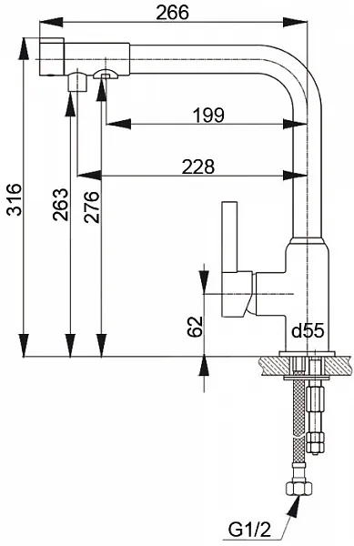 Смеситель Raiber RF6702 для кухонной мойки фото 2