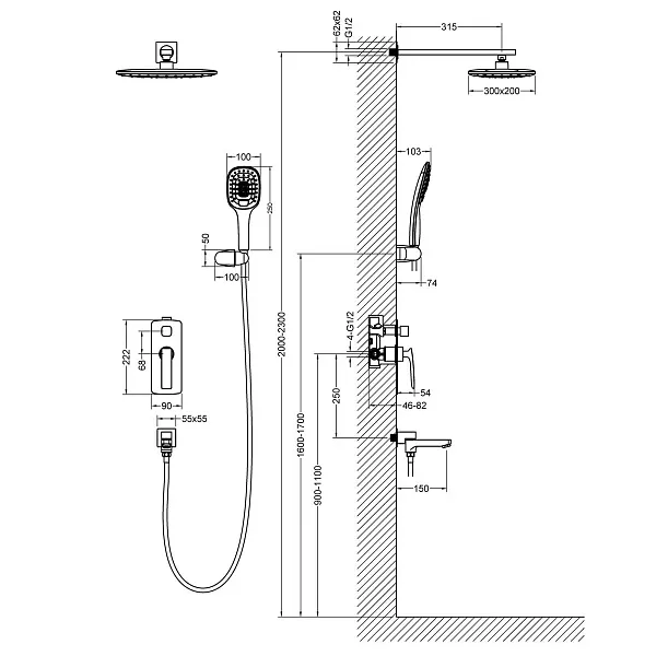 Душевой комплект TIMO Helmi SX-4099/03SM фото 2