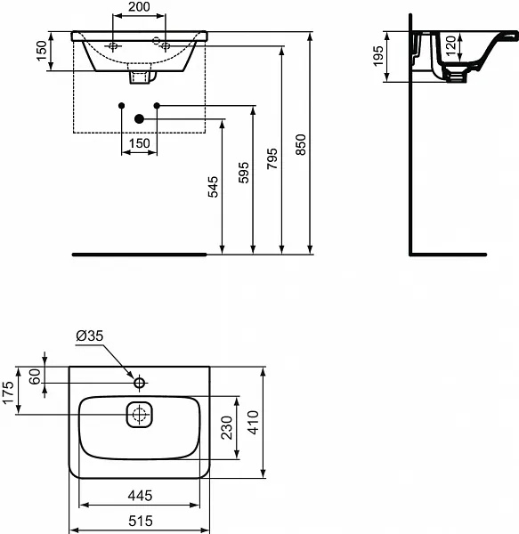 Раковина Ideal Standard Tonic II 52 см K086801 фото 7