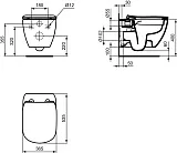 Унитаз Ideal Standard Tesi ZZ0003 подвесной безободковый с сиденьем фото 6