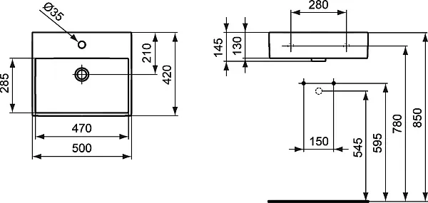 Раковина Ideal Standard Strada 50 см K077701 фото 8