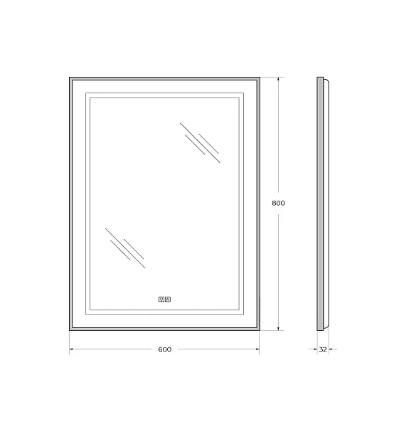 Зеркало BelBagno Kraft 60x80 SPC-KRAFT-600-800-LED-TCH-WARM-NERO с подсветкой фото 8