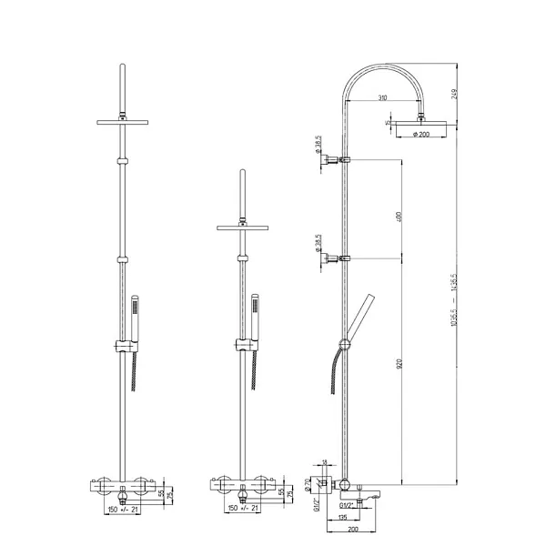 Душевая стойка PAINI Cox 78CR687TH1KM фото 4