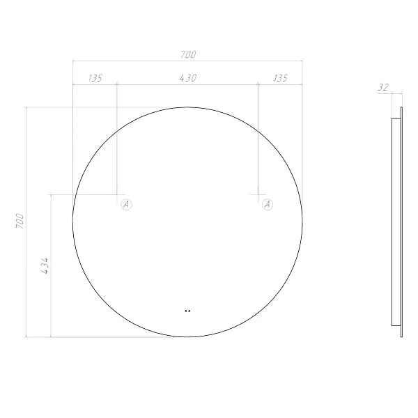 Зеркало Vigo Otti 70x70 4640027149670 с подсветкой фото 7