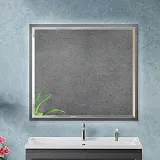 Зеркало Cezares Interni 100x90 CZR-SPC-INT-1000-900-LED-TCH-WARM-TIT с подсветкой Титан фото 6