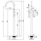 Смеситель для ванны с душем ABBER Wasser Kreis 316 AF8115BG фото 2