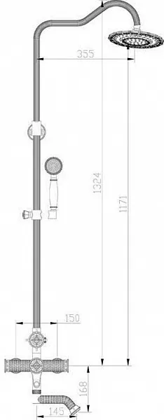 Душевая стойка ZorG Antic A 403DS-BR фото 2