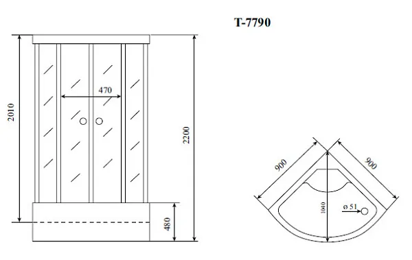 Душевая кабина Timo LUX T-7790 фото 2