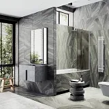 Шторка для ванны MaybahGlass 80x140 MGV-76-1ш профиль белый стекло бронза фото 2