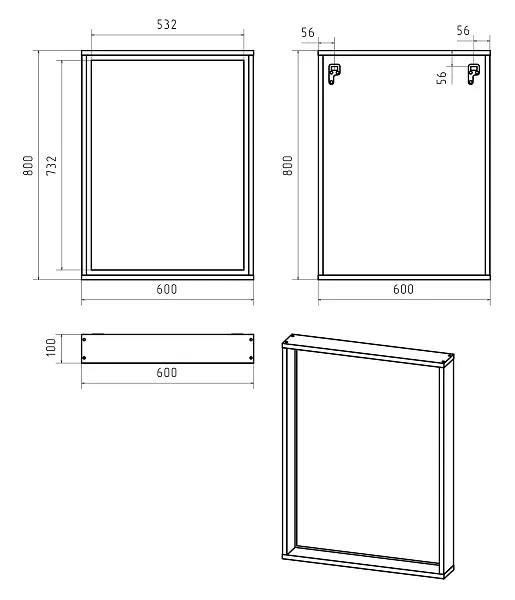 Зеркало Brevita Dallas 60x80 DAL-02060-074 с подсветкой фото 7