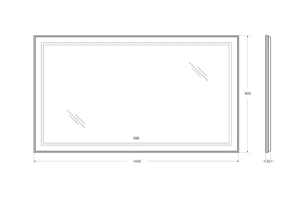 Зеркало BelBagno Kraft 140x80 SPC-KRAFT-1400-800-LED-TCH-WARM-NERO с подсветкой фото 8