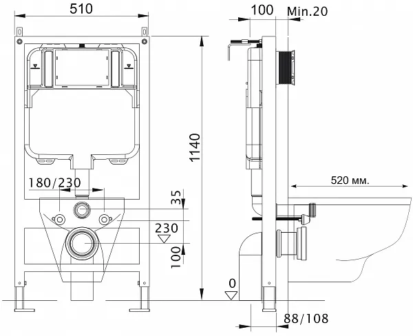 Инсталляция для унитаза Aquatek Slim INS-0000007 фото 2