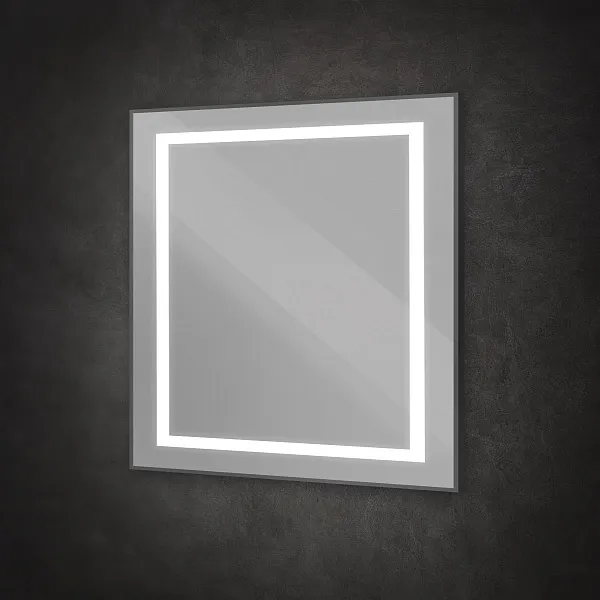 Зеркало BelBagno Kraft 90x80 SPC-KRAFT-900-800-SENS-NERO с подсветкой фото 4
