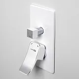 Смеситель WasserKRAFT Aller WHITE 10641W для ванны с душем с внутренней частью фото 2