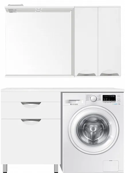 Тумба с раковиной Style Line Жасмин 120 напольная левая с бельевой корзиной фото 7