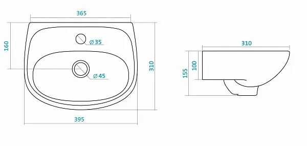 Раковина Santek Анимо 40 см  WH110490 фото 2