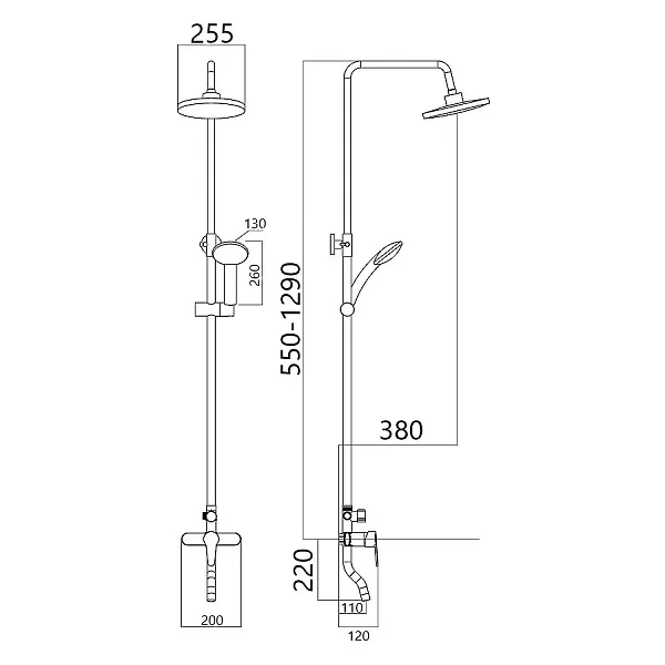 Душевая стойка Maretti Aria AR21RYN845 фото 3
