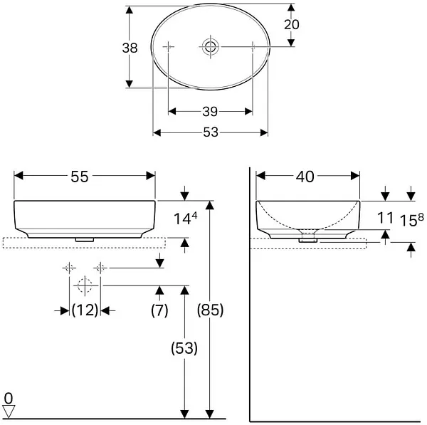 Раковина Geberit VariForm 55 см 500.771.01.2 фото 4