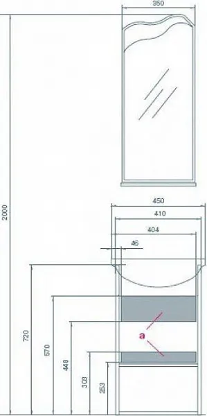 Зеркало Акватон Колибри 36x81 см 1A065302KO01L фото 4