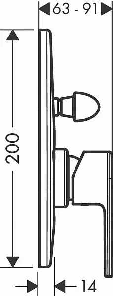Смеситель Hansgrohe Vernis Shape 71458000 для ванны с душем фото 2