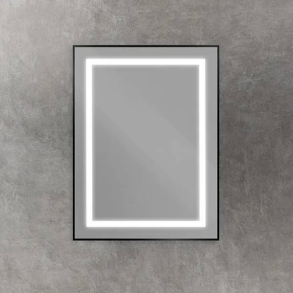 Зеркало BelBagno Kraft 60x80 SPC-KRAFT-600-800-SENS-NERO с подсветкой фото 2