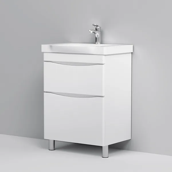 Тумба с раковиной Am.Pm Like 65 напольная, белый глянец фото 6