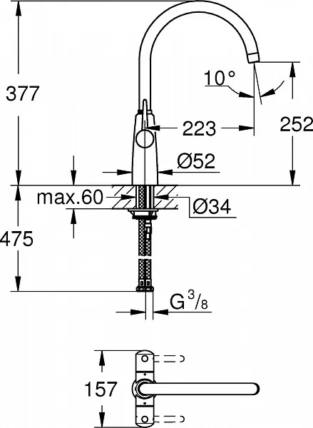 Смеситель Grohe Ambi 30189000 для кухонной мойки фото 4
