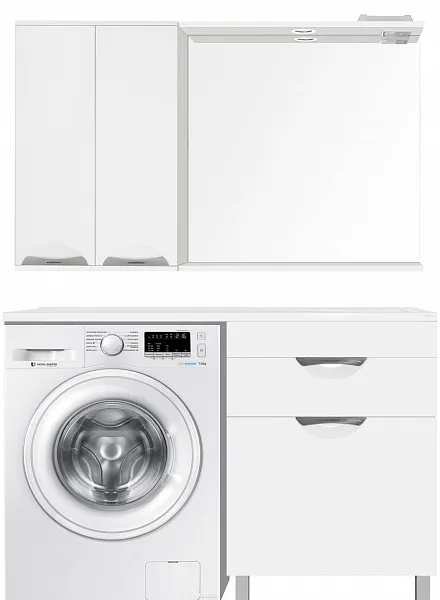 Тумба с раковиной Style Line Жасмин 120 напольная правая с бельевой корзиной фото 7