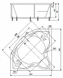 Акриловая ванна Aquatek Сириус 165x165 SIR164-0000002 вклеенный каркас фото 6