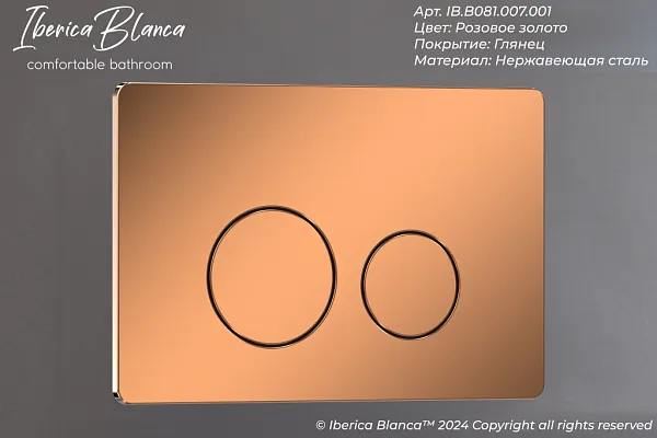Система инсталляции Iberica Blanca Inox-O IB001.8171 с клавишей смыва золото глянцевой и шумоизоляцией фото 9