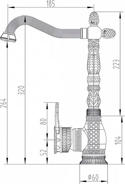 Смеситель ZorG Antic A 422 K-BR для кухонной мойки фото 2