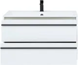 Мебель для ванной Aquanet Lino 90 подвесная белая матовая фото 7